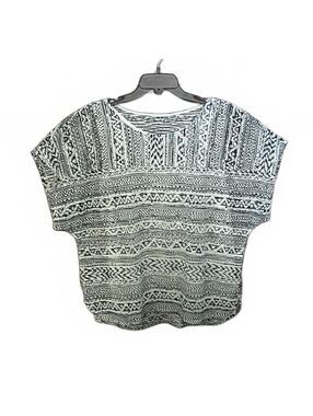 Kim Rogers Woman Black and White Patterned Top Plus Size 2X